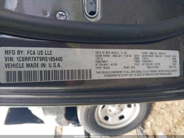 1C6RR7XT9RS185440 RAM 1500 Classic Ssv  4x4 5'7 Box