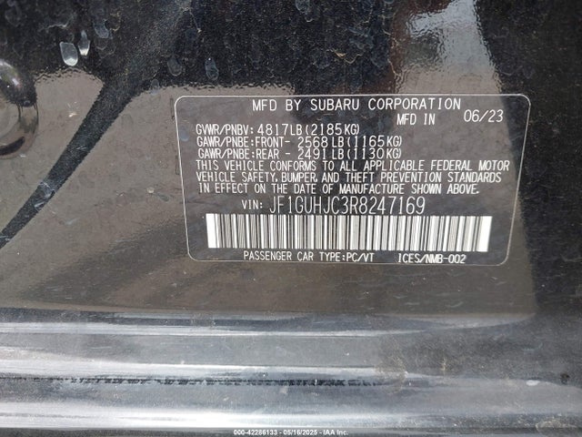 JF1GUHJC3R8247169 Subaru na