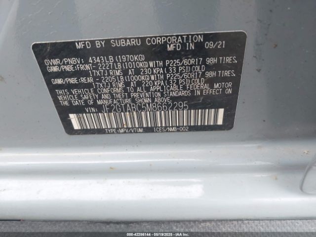 2021 SUBARU CROSSTREK JF2GTABC5M8662295 Photo 8
