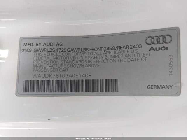 2009 AUDI A5 WAUDK78T09A051408 Photo 8