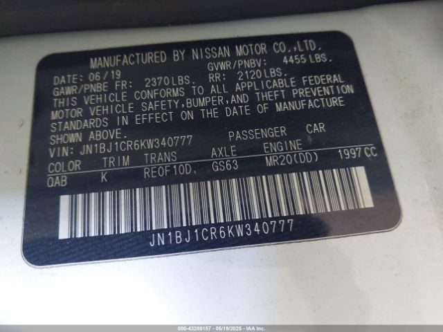 JN1BJ1CR6KW340777 Nissan Rogue Sport Sl