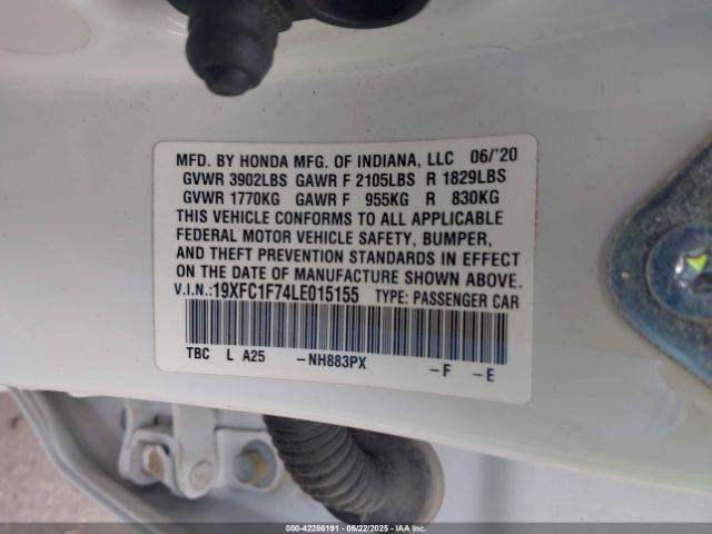19XFC1F74LE015155 Honda Civic Ex-l