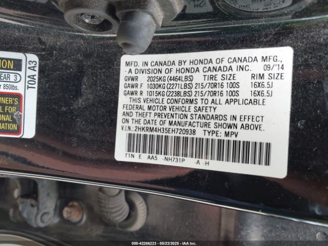 2HKRM4H35EH720938 Honda CR-V LX
