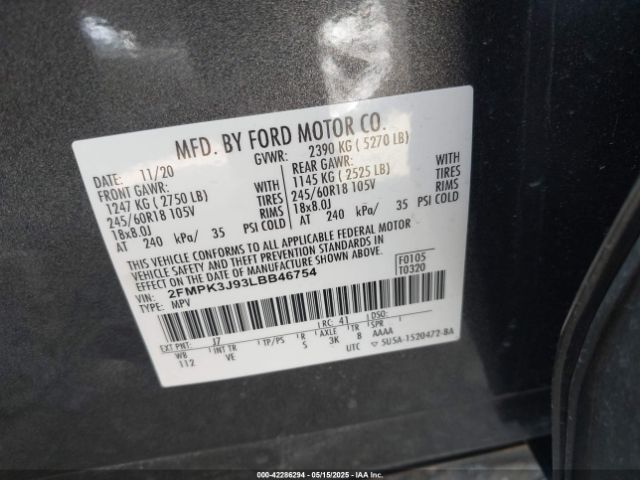 2FMPK3J93LBB46754 Ford EDGE SEL