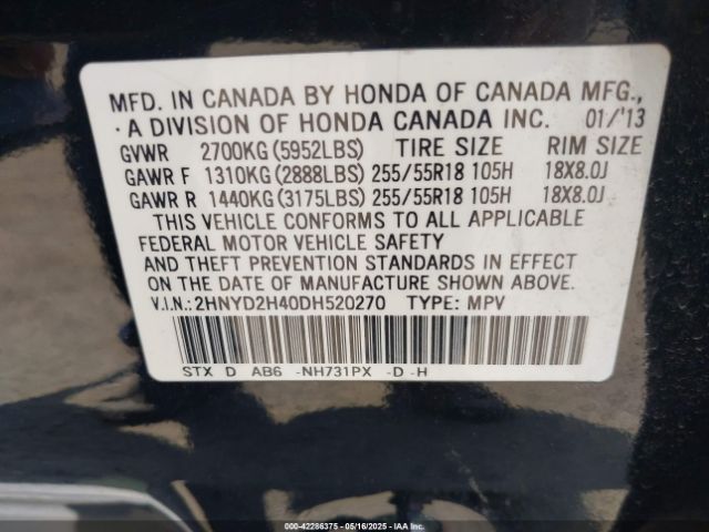 2013 ACURA MDX 2HNYD2H40DH520270 Photo 8