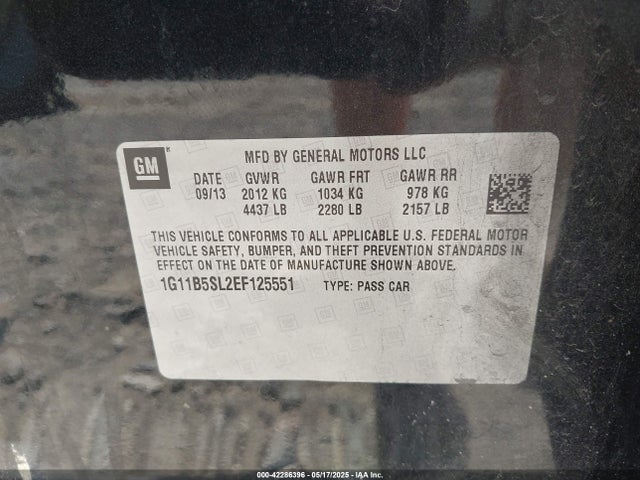 Chevrolet Malibu 1ls 2014 1G11B5SL2EF125551 Image 9