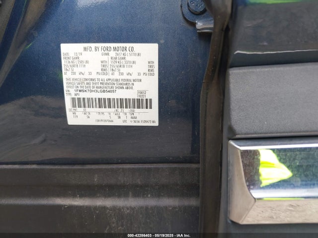 Ford Explorer 2020 1FMSK7DH3LGB54057 Image 9
