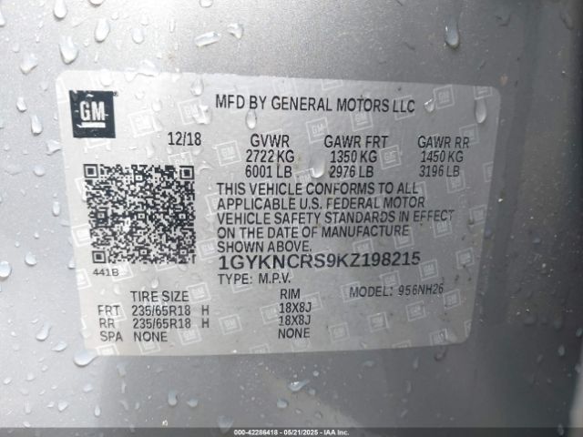 2019 CADILLAC XT5 1GYKNCRS9KZ198215 Photo 8