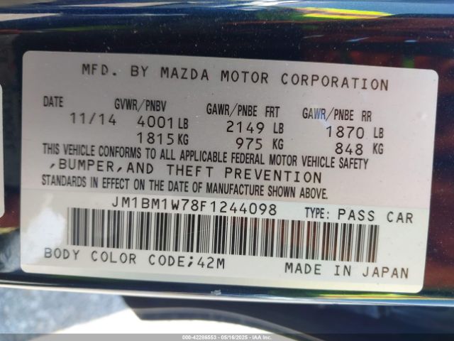 JM1BM1W78F1244098 Mazda Mazda3 I Grand Touring