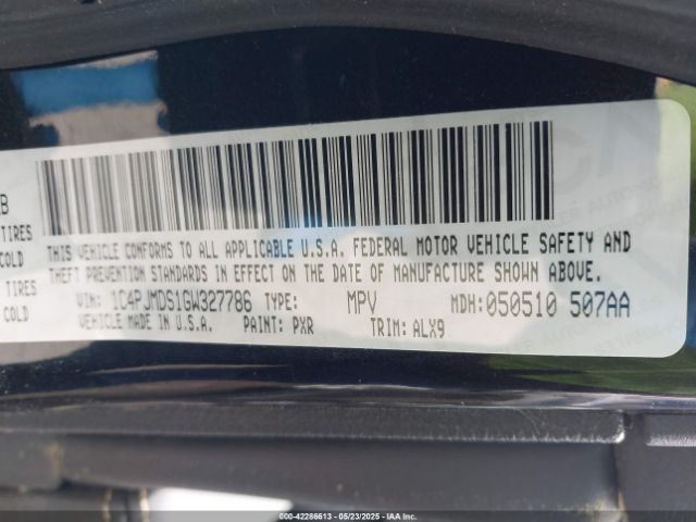 1C4PJMDS1GW327786 Jeep Cherokee Limited