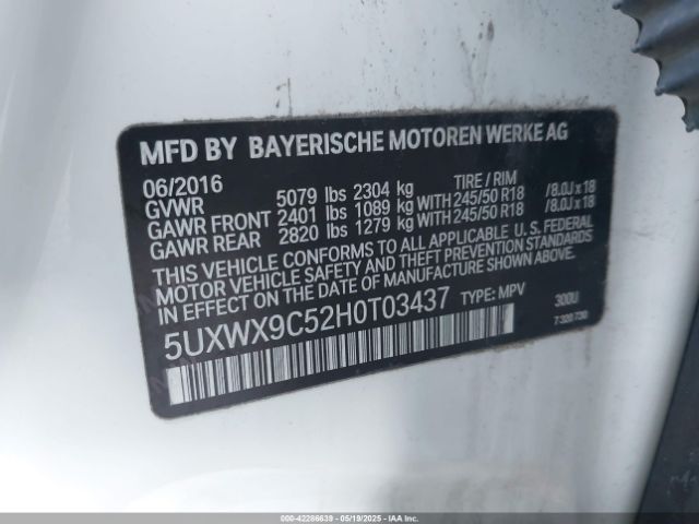 5UXWX9C52H0T03437 BMW X3 Xdrive28i