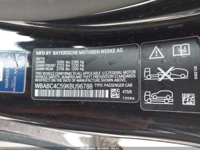 WBABC4C59KBU96788 BMW 2019