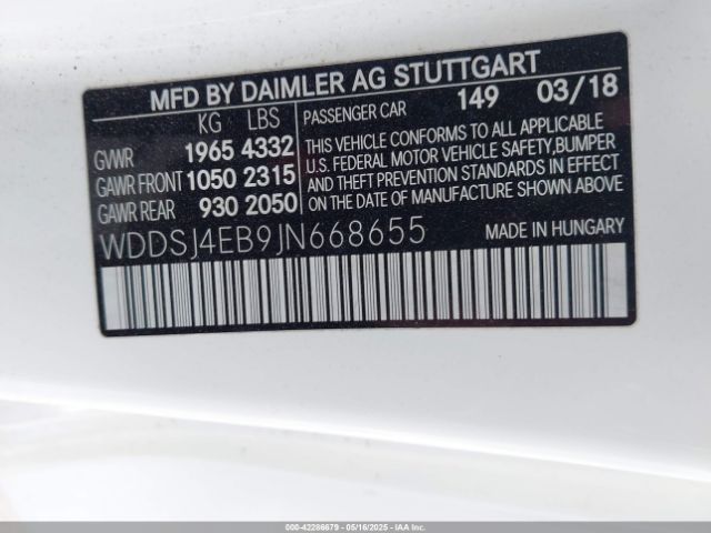 2018 MERCEDES-BENZ CLA 250 WDDSJ4EB9JN668655 Photo 8