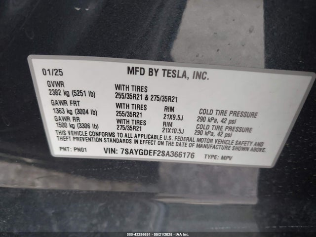 2025 TESLA MODEL Y 7SAYGDEF2SA366176 Photo 8