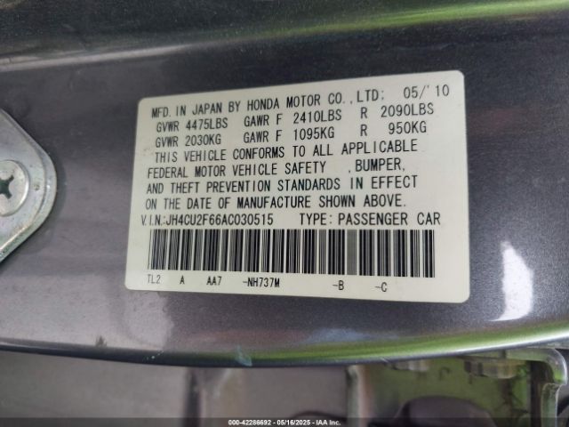 2010 ACURA TSX JH4CU2F66AC030515 Photo 8