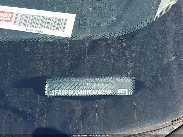 3FA6P0LU4HR374259 Ford Fusion Hybrid Se
