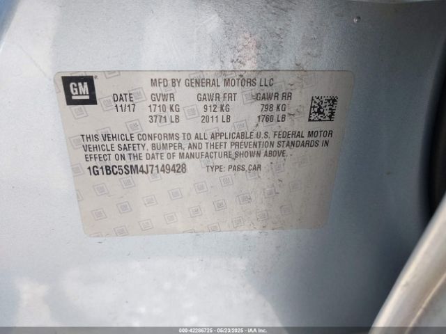 1G1BC5SM4J7149428 Chevrolet Cruze Ls Auto