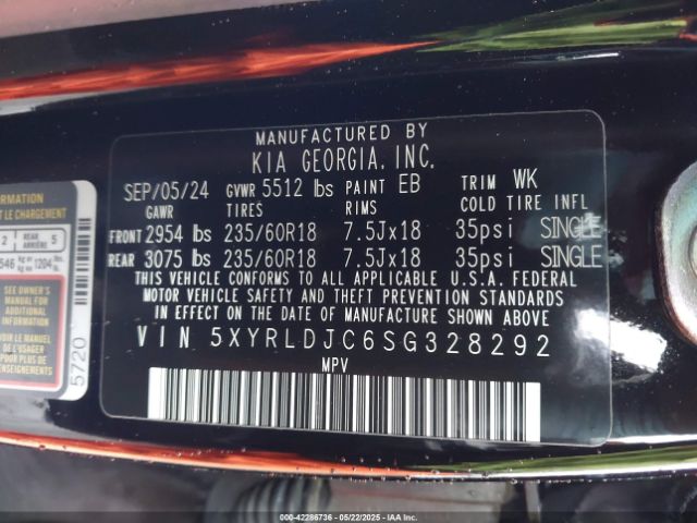 2025 KIA SORENTO 5XYRLDJC6SG328292 Photo 8