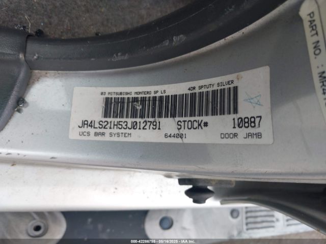 2003 MITSUBISHI MONTERO SPORT JA4LS21H53J012791 Photo 8
