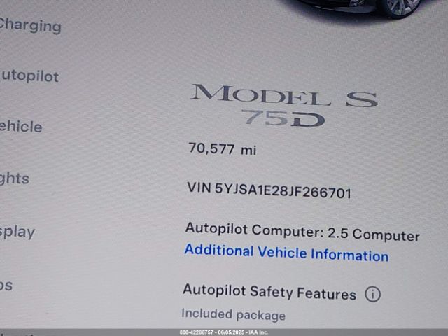5YJSA1E28JF266701 Tesla Model S 100d/75d/p100d