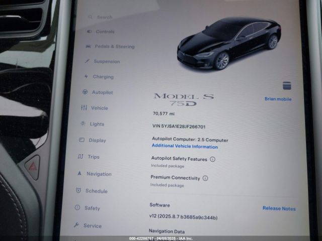 5YJSA1E28JF266701 Tesla Model S 100d/75d/p100d