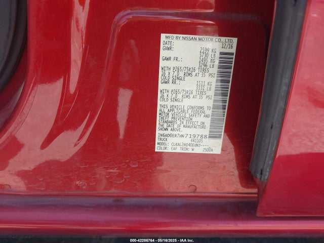 1N6AD0ER7HN719788 Nissan Frontier Desert Runner
