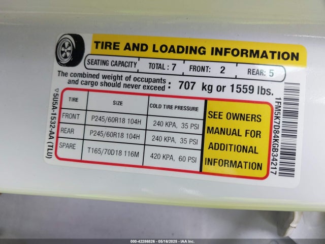 1FM5K7D84KGB34217 Ford 3.5l ti-vct