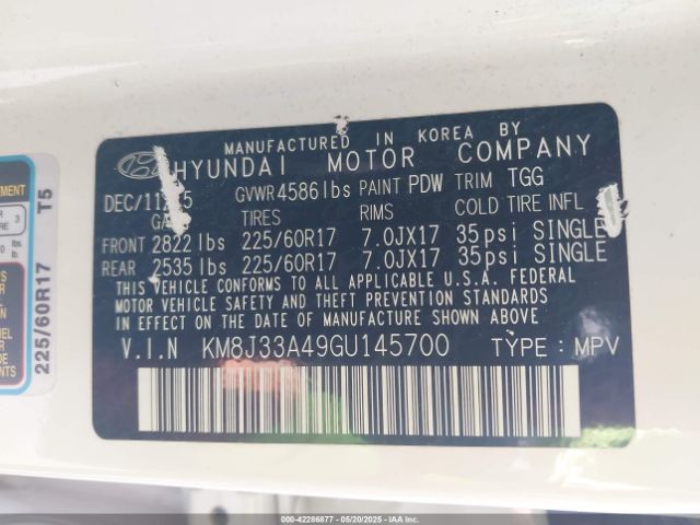 2016 HYUNDAI TUCSON KM8J33A49GU145700 Photo 8