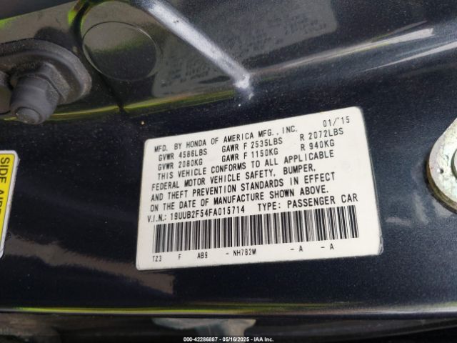 19UUB2F54FA015714 Acura Tlx V6 Tech