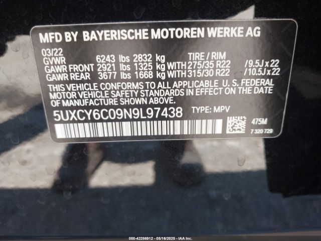 5UXCY6C09N9L97438 BMW X6