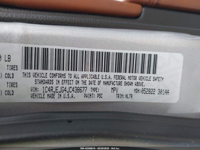 2018 JEEP GRAND CHEROKEE 1C4RJEJG4JC438677 Photo 8