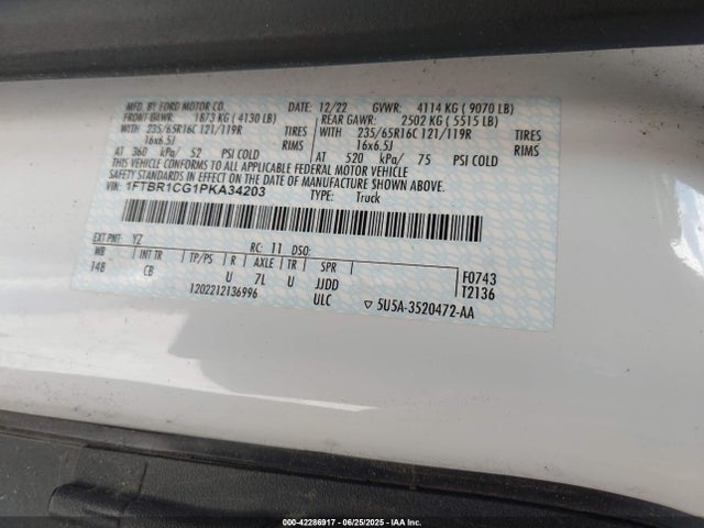 1FTBR1CG1PKA34203 Ford 2023