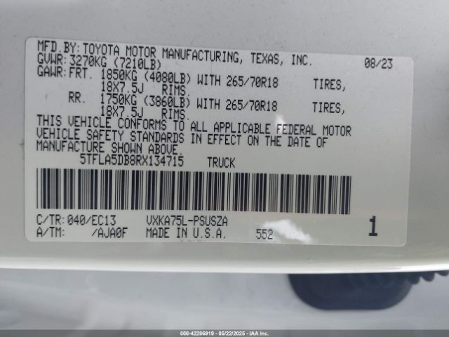 2024 TOYOTA TUNDRA 5TFLA5DB8RX134715 Photo 8