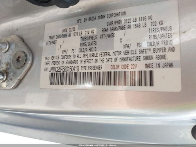 2008 MAZDA MX-5 JM1NC26F680150419 Photo 8