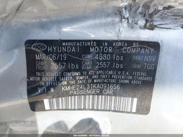 KMHE24L31KA091656 Hyundai gdi nu