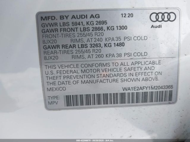 2021 AUDI Q5 WA1E2AFY1M2043365 Photo 8