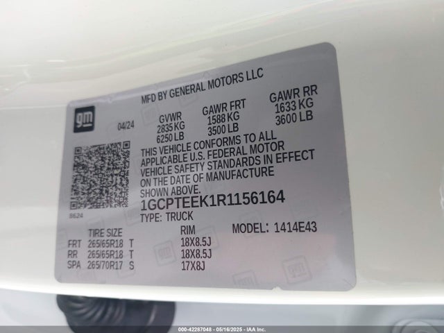 1GCPTEEK1R1156164 Chevrolet l3b