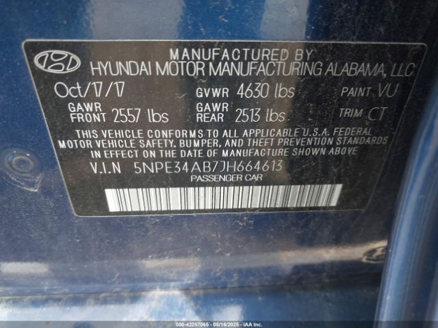 5NPE34AB7JH664613 Hyundai Sonata Sport 2.0t