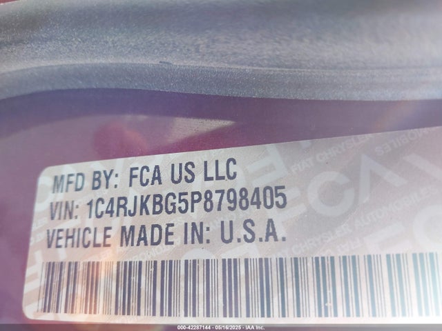 1C4RJKBG5P8798405 Jeep GRAND CHEROKEE L