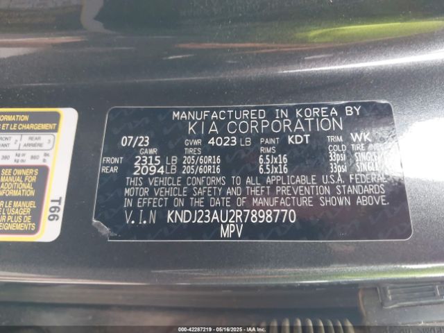 KNDJ23AU2R7898770 KIA SOUL LX