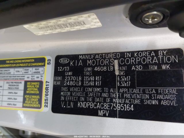 KNDPBCAC8E7595164 KIA Sportage Lx
