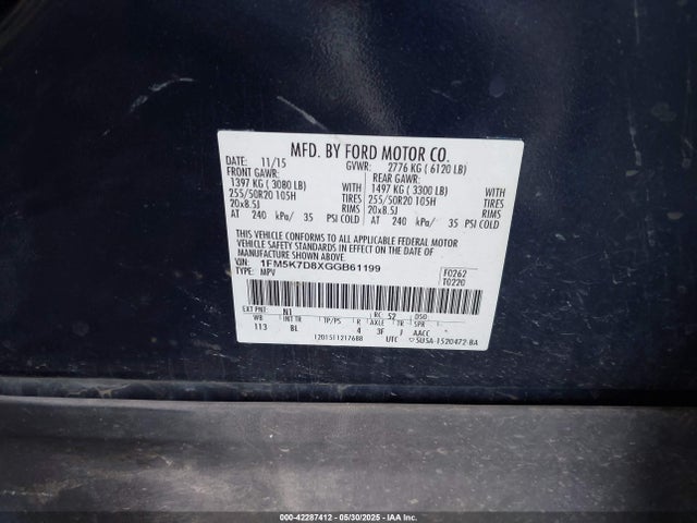 1FM5K7D8XGGB61199 Ford 2016