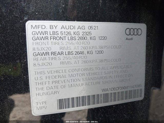 2021 AUDI Q3 WA1DECF3XM1147085 Photo 8