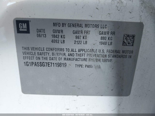 1G1PA5SG7E7119819 Chevrolet Cruze Ls Auto