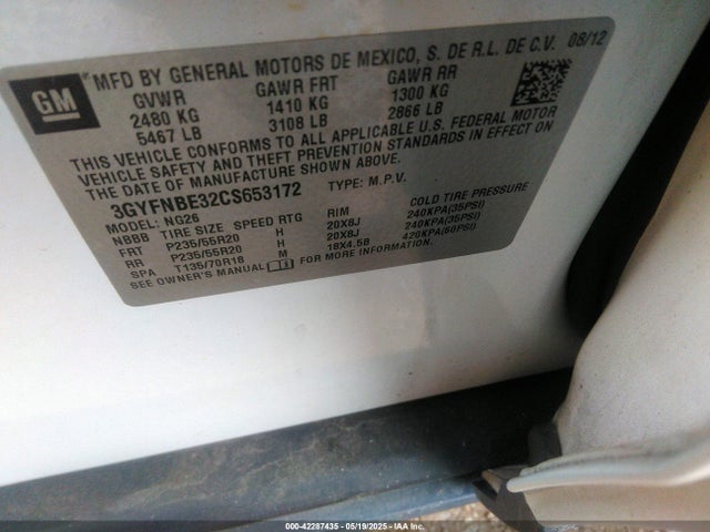 2012 CADILLAC SRX 3GYFNBE32CS653172 Photo 8