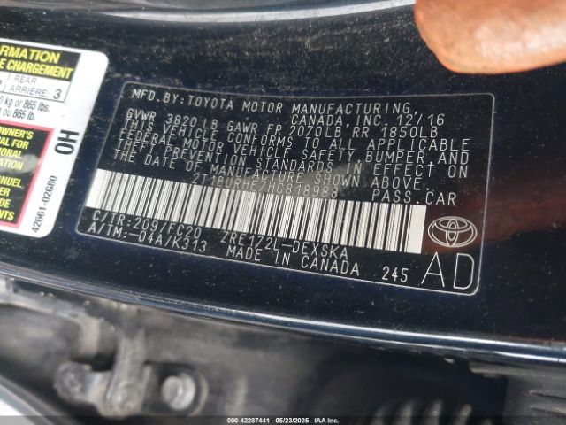 2T1BURHE7HC818988 Toyota COROLLA SE