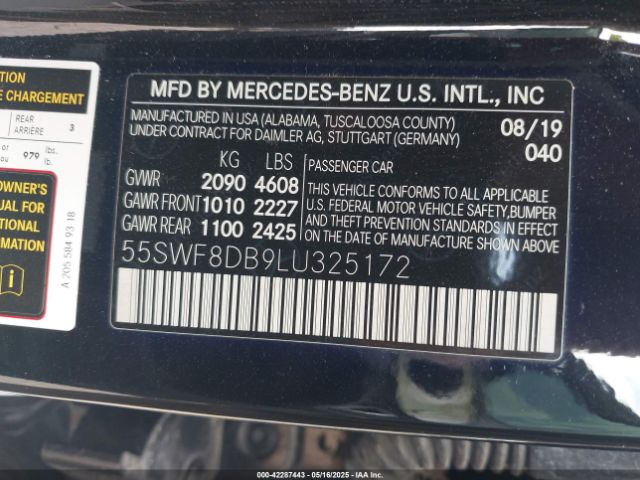 2020 MERCEDES-BENZ C 300 55SWF8DB9LU325172 Photo 8