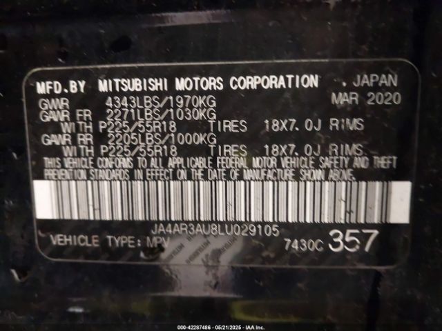 2020 MITSUBISHI OUTLANDER SPORT JA4AR3AU8LU029105 Photo 8