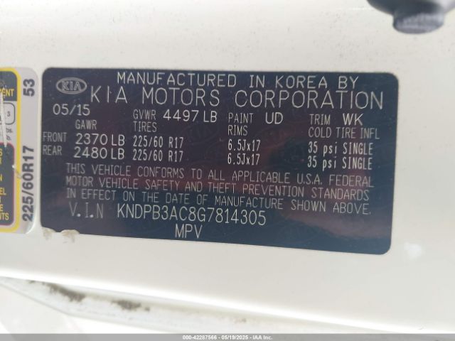 KNDPB3AC8G7814305 KIA Sportage Lx