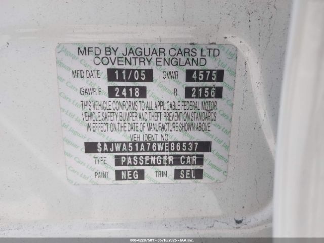 2006 JAGUAR X-TYPE SAJWA51A76WE86537 Photo 8